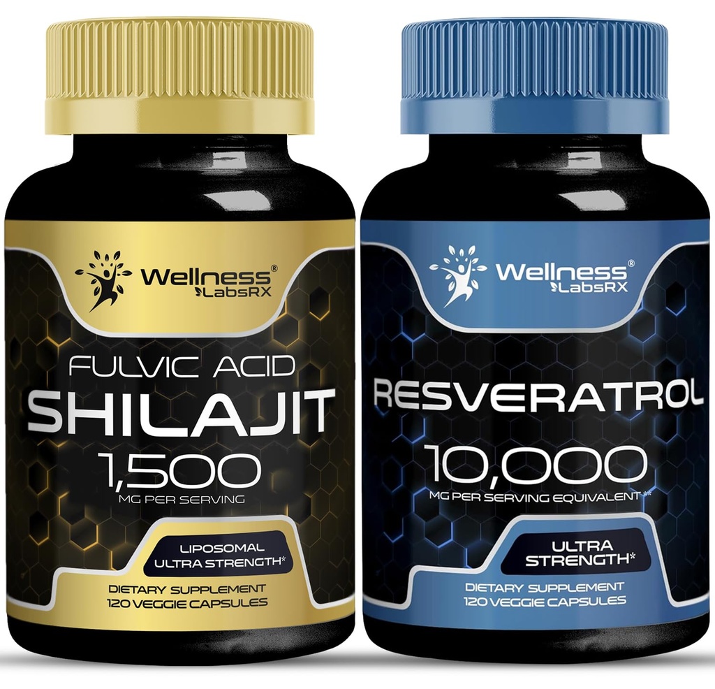 WELLENess LABSRX Resveratrol kapsler med Shilajit Pure Himalayan kapsler