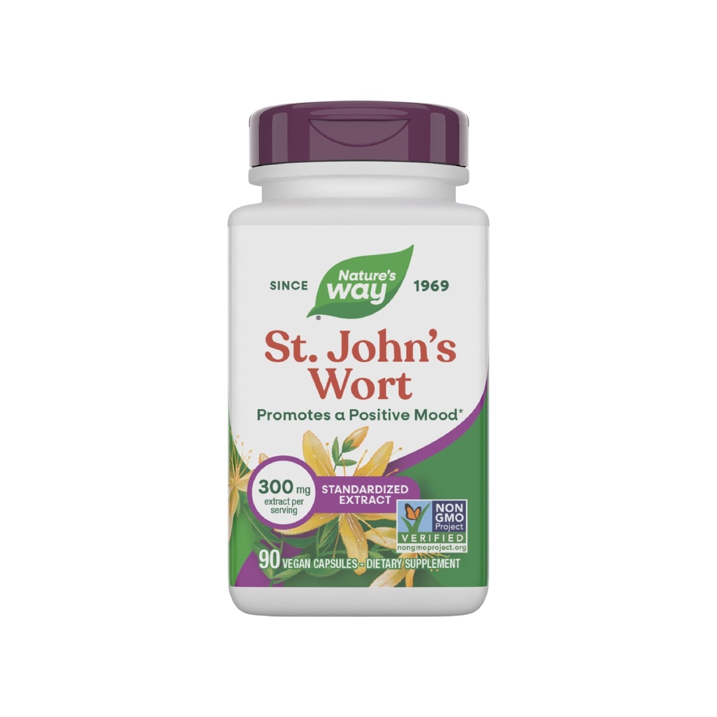 Nature 's Way St. John' s Wort Premium Extract fremmer positiv Outlook * Non- GMO 90 Kapsler