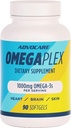 AdvoCare Omegaplex Kosttilskud - Omega 3 supplement med DHA & EPA - Essential Fedtsyre til støtte for immunforsvar, Metabolisme og hjerte sundhed * - hjælpemidler Sund hud, negle og hår - 90 Softgels