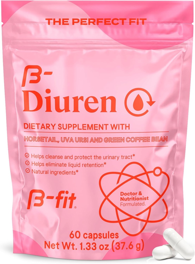 Diuren - Diuretic Capsules with Caffeine, Horsetail Herb and Uva Ursi - 60 Capsules with Natural Extracts - Horsetail Supplement - Best Diuretics for Water Retention