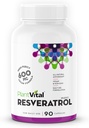 Plantvital Resveratrol 600mg - 90 Vegan Resveratrol kapsler - Høj renhed Trans Resveratrol tillæg - Antioxidant - Non- GMO, Gluten- fri