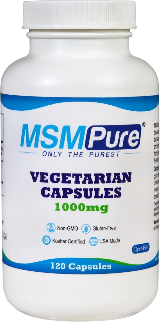 KALA SUNDHED MSM Vegetariske kapsler - 1000 mg US- Sourced MSM per kapsel for fælles sundhed, hududseende, hår & negle support - 120 Greve, Økologisk svovl