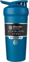 BlenderFlaske Strada Shaker Cup isoleret rustfrit stål vandflaske med Wire Whisk, 24-Ounce, Blå