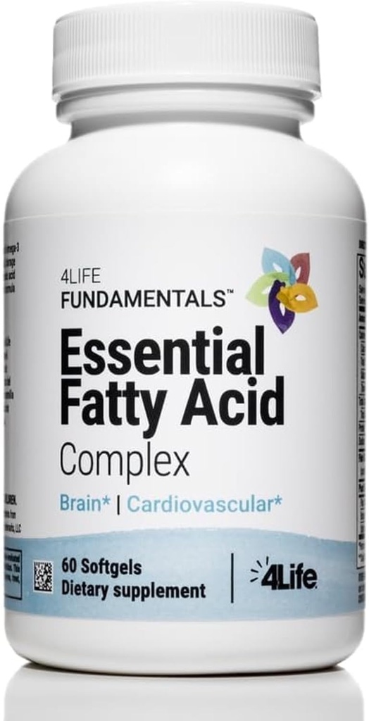 4Life Essential Fedtsyre Complex - Fish Oil Blend Features Omega-3 og Omega-6, Inkluderer GLA og CLA - Cirkulation Support - 60 Softgels
