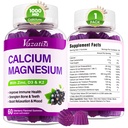 Calcium Magnesium Zinkgummier med D3- og K2- vitamin, høj absorption Magnesiumglycinat Kalium til immun- og muskelsyre, Vegan Elderberry Flavor 60 gummies