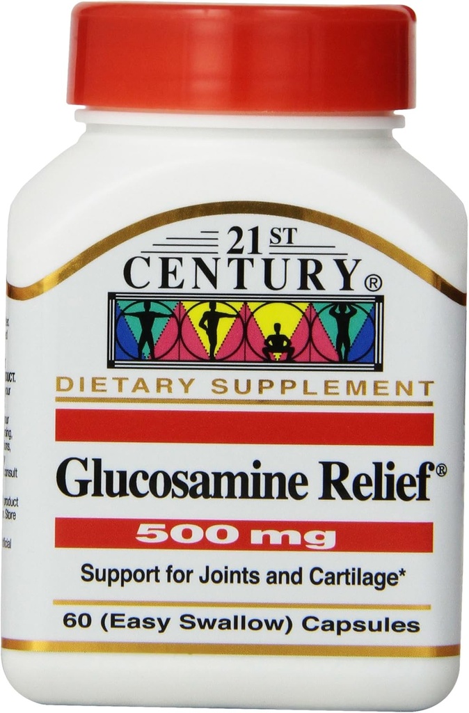 21. Century Glucosamin Relief 500 Mg, 60 Let at synke kapsler, (pakning med 3)