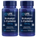 Life Extension N-Acetyl-L-cystein (NAC), immunrespons, respiratorisk sundhed, leversundhed, NAC 600 mg, antioxidant forsvar, frie radikaler, let at Absorb - Two Pack x 60 Kapsler