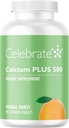 Celebrate Vitamin Calcium Plus 500 Bariatric Calcium Citrate med vitamin D3 Chewable, 500 mg, Gluten- Free & Sugar- Free, Calcium Citrate for Bariatric Patienter, Orange Burst, 90 tal