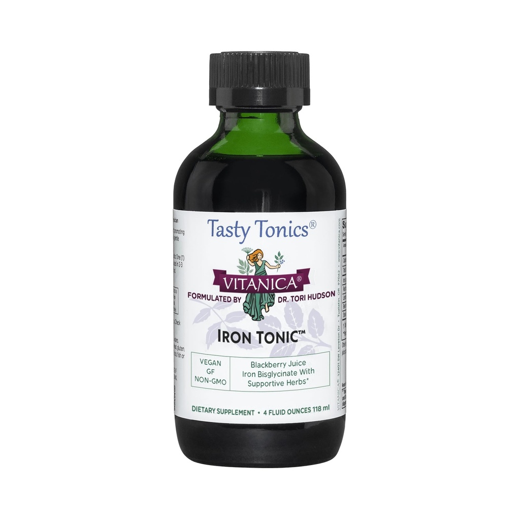 Vitanica Jern Tonic, flydende jerntilskud, Red Blood Cell Support, Vegan, 4 Ounce