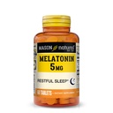 Mason Natural Melatonin 5 mg med B6 & Calcium, Natural Sleep Aid, Supports Restaured Sleep, 60 tabletter