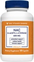 Vitamin Shoppe NAC N- Acetyl- L- Cystein - fremmer cellukorsundhed, immunforsvar og antioxidant - 600 MG (50 kapsler)