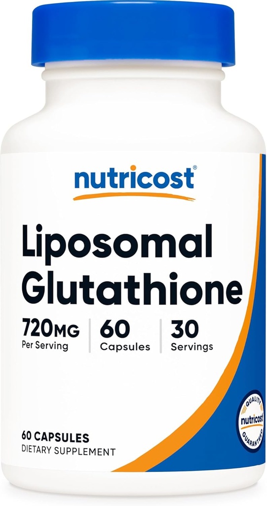 Nutricost Liposomal Glutathione Supplement 60 Kapsler, 720 mg Per Servering - Vegan, GMO- Free, 30 Servere