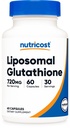Nutricost Liposomal Glutathione Supplement 60 Kapsler, 720 mg Per Servering - Vegan, GMO- Free, 30 Servere