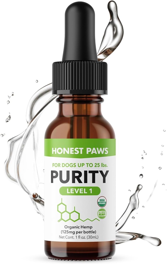 Ærlige Paws Hamp Olie til Hunde - Natural Hamp Seed Oil Calming Renhed Drops til Hunde - Rig i Omega 3 6 9 at fremme sunde knogler, Fælles støtte, Afslapning, Håndtering af normal stress - Made in The USA