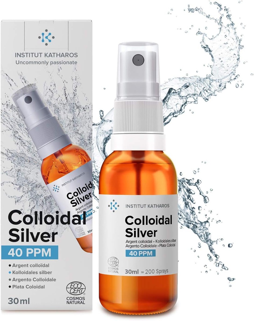 Kolloid sølv Pocket Spray 40 PPM 1 / 3 fl oz ● Ecocert Cosmos Natural ● Superior koncentration, Mindre partikler = bedre resultater ● Certificeret af 3 uafhængige laboratorier