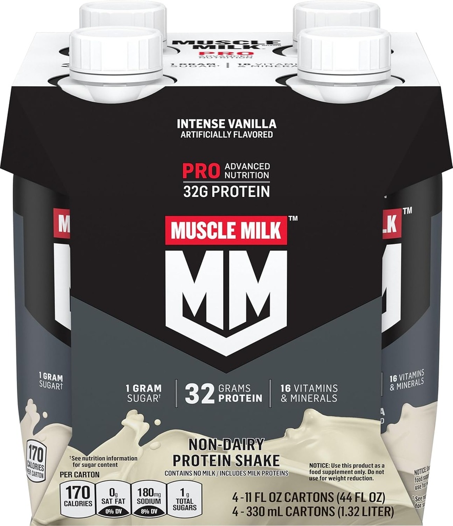 Muskelmælk Pro Series Protein Shake, Intense Vanilla, 4 Greve