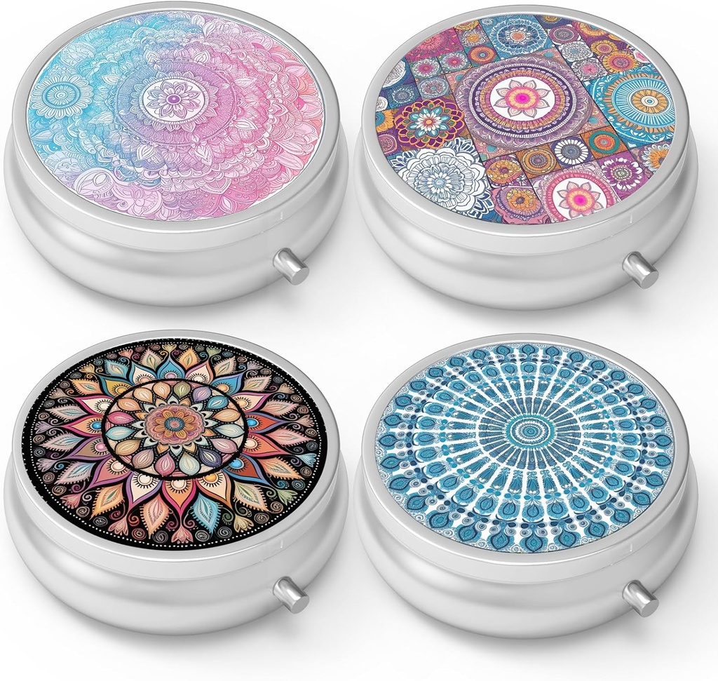 Pill Box 3 Segment Lille Pill Case, Portable for Pocket eller Purse Pill Organizer Pill Container Holder til at holde vitaminer, medicin, fiskeolie og kosttilskud (4PCS)