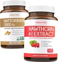 Natokinase & Hawthorn (4-måned Tilgang) Natokinase Berry Harmony - Natokinase 2000 FU Kraftig naturligt fermenterede sojabønner (4-måned Tilgang) & Hawthorn Berry 4: 1 Uddrag - Vegan og non-GMO