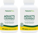 NaturePlus Voksens Chewable, Exotic Red Berry Flavor - 90 tabletter, pakke med 2 - Multivitamin & Mineral supplement - Vegetarisk, Gluten Free - 180 Total Servering