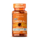 Puritan 's Pride Premium Lutigold ™ Lutein Carotenoid 6mg med Zeaxanthin til mænd og kvinder, Kosttilskud til øjensundhedsydelse, 200 Rapid Release Softels
