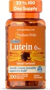 Puritan 's Pride Premium Lutigold ™ Lutein Carotenoid 6mg med Zeaxanthin til mænd og kvinder, Kosttilskud til øjensundhedsydelse, 200 Rapid Release Softels