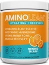 AminoLean Hydrating Electrolyte Powder and Recovery Drink with Sea Minerals, Nootrop Mushrooms, og Vegan Aminosyrer, BCAA + EAA 'er for Post Workout Muscle Building, Orange Splash