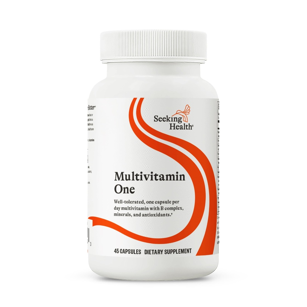 Søg Health Multivitamin One - supplement med zink, vitamin B12, & vitamin A - Magnesium-fri formel - Multivitamin understøtter Methylering og sund aldring - 45 kapsler