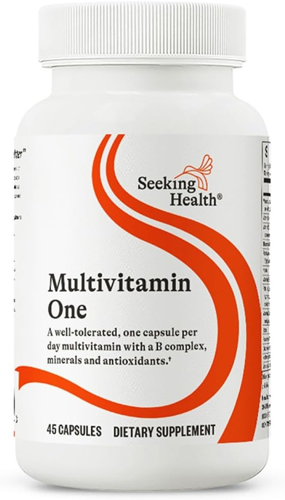 Søg Health Multivitamin One - supplement med zink, vitamin B12, & vitamin A - Magnesium-fri formel - Multivitamin understøtter Methylering og sund aldring - 45 kapsler