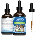 Pet Wellbeing Life Gold for Cats - Understøtter afgiftning, immunsystem sundhed, antioxidanter - Vet- Formuleret herbal supplement - 4 oz (118 ml)