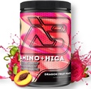 Amino + HICA EAA Supplemented 124; Forbedret inddrivelse, bedre udholdenhed, øget styrke, energi, Hydration Mead124; Bcaa, Elektrolytes, Leucin, Powder, 30 Servere (Dragon Fruit Peach)