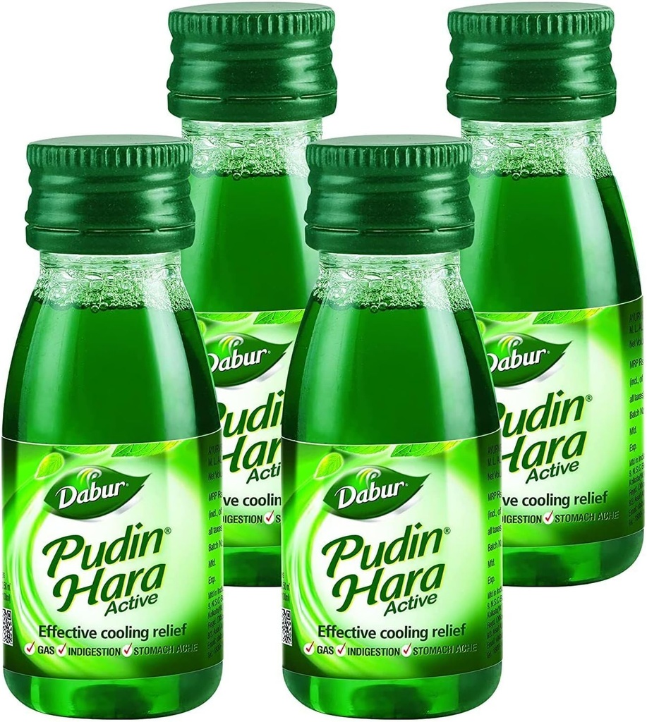 Dabur Pudin Hara Active, 30 Ml - Pet Flaske (pakning med 4)