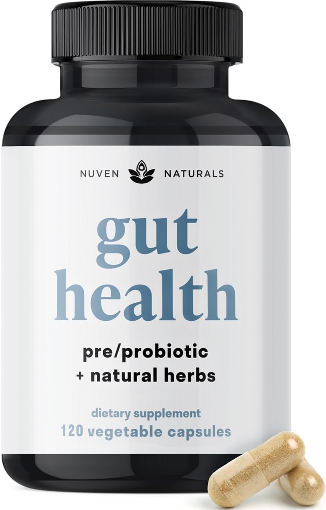 All- in- One Gut Health w / Probiotika, Prebiotika, Digestion- Support Urts, og Adaptogens - Leaky Gut Repair Formel til støtte Gut Lining, Støtte i fordøjelse, og fremme gode bakterier
