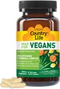 Country Life Max for Vegans - 120 Veganske kapsler - Daglige Multivitaminer - Immun Support - Indeholder vitamin B12, Jern, Aminosyrer, Coenzym B Vitamin - Glutenfri