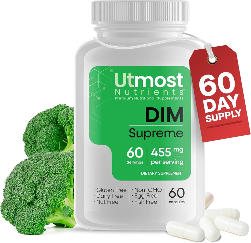 DIM supplement til kvinder - 455 mg, 60 Kapsler; 124; Blend of Broccoli Extract og Bioperine for maximized Bioavailability • 124; Designet til at assistere med østrogen forordning • 124; Acne støtte til mænd og kvinder