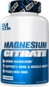 EVL Magnesium Citrate Capsules 400mg - Muskel - og Knogletilskud med Pure Magnesium Citrate for Muskelrelaxation og Knoglestyrke - 60 Veggie Capsules for Health