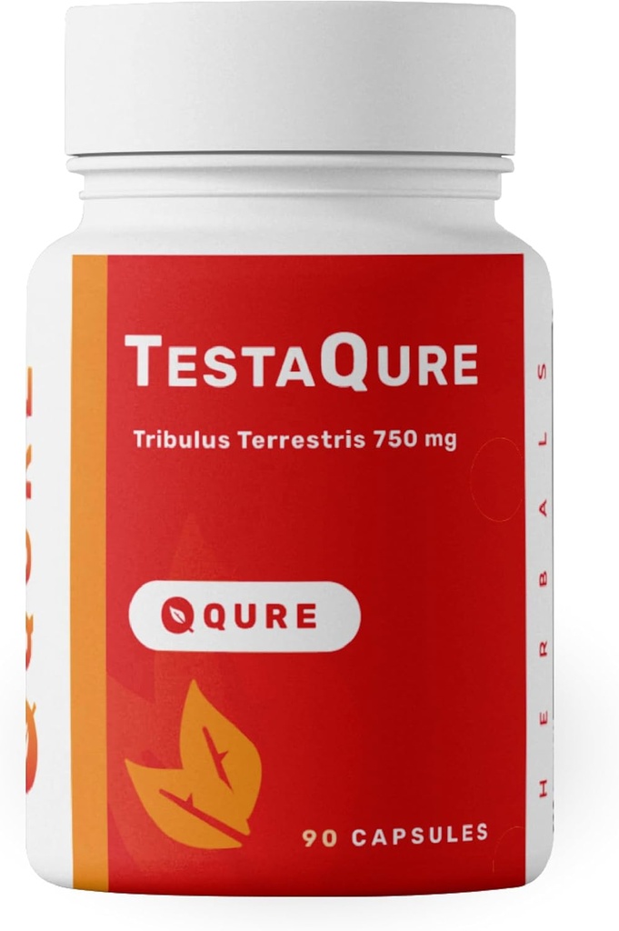 TestaQure Testosteron Supplement for mænd - Testosteron Booster øger mandlige potens & muskelmasse - Stamina, Endurance, Energy & Mood Enhancer - 90 kapsler Vegan & Soy- Free