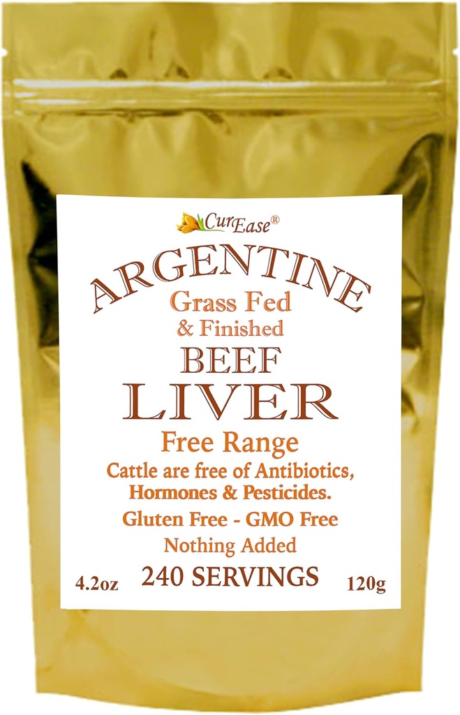 CurEase Beef Lever Powder - Argentine Græs Fed & Færdig - Ikke defatteret - 4.2 oz 240 Servere