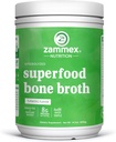 Zammex Bone Broth Plus Superfood Protein Powder (gurkemeje), 8g hydrolyseret protein med D-vitamin, for sund hud, negle, hår, joints & fordøjelse, non-GMO (30 Servere)