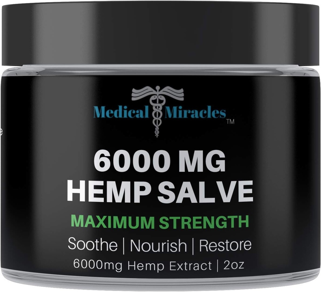 Medicinske Mirakler 6000 MG Maksimal styrke Healing Salve Anvendelse til HIPS, Joints, Neck, Tilbage. Lavet med de fineste tilgængelige ingredienser