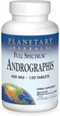Planetariske Herbals Full Spectrum Andrographs 400mg Support Sund fordøjelse, Kardiovaskulære & Unrinary Systems - Support for Sund Lever & Immunfunktion - Ayurvedic Herb - 120 tabletter