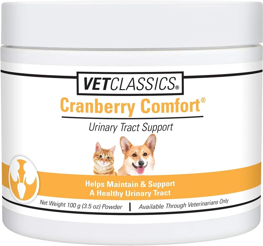 Vet Classics Cranberry Comfort Urinary Tract Pet supplement til hunde, Katte - vedligeholder hund blærer sundhed, Kat Bstige Control - Pet Kosttilskud til inkontinens - 3.5 Pulver