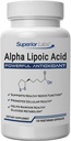 Superior Labs Alpha Lipoic Acid 600 mg kapsler, Pure Non- GMO ALA, høj absorption, nervestøtte, sund cirkulation og nerverespons, sund aldring antioxidant, 120 Veg Caps, 4-måneders forsyning