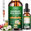 7-in-1 Soursop Bitters Flydende, Soursop Olie med Sea Moss & Gurkemeje & Vitamino til immun- og fordøjelsesstøtte & Cell Support, Sugar- Free Dex124; Non- GMO Dex124; Vegan 2 Fl oz Ananas