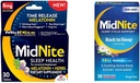 MidNite Time Release 6mg Melatonin 30 tabletter & Tilbage til søvn 1,5 mg Melatonin 30 Cherry Flavored Chewable Tablets Sleep Aid Bundle