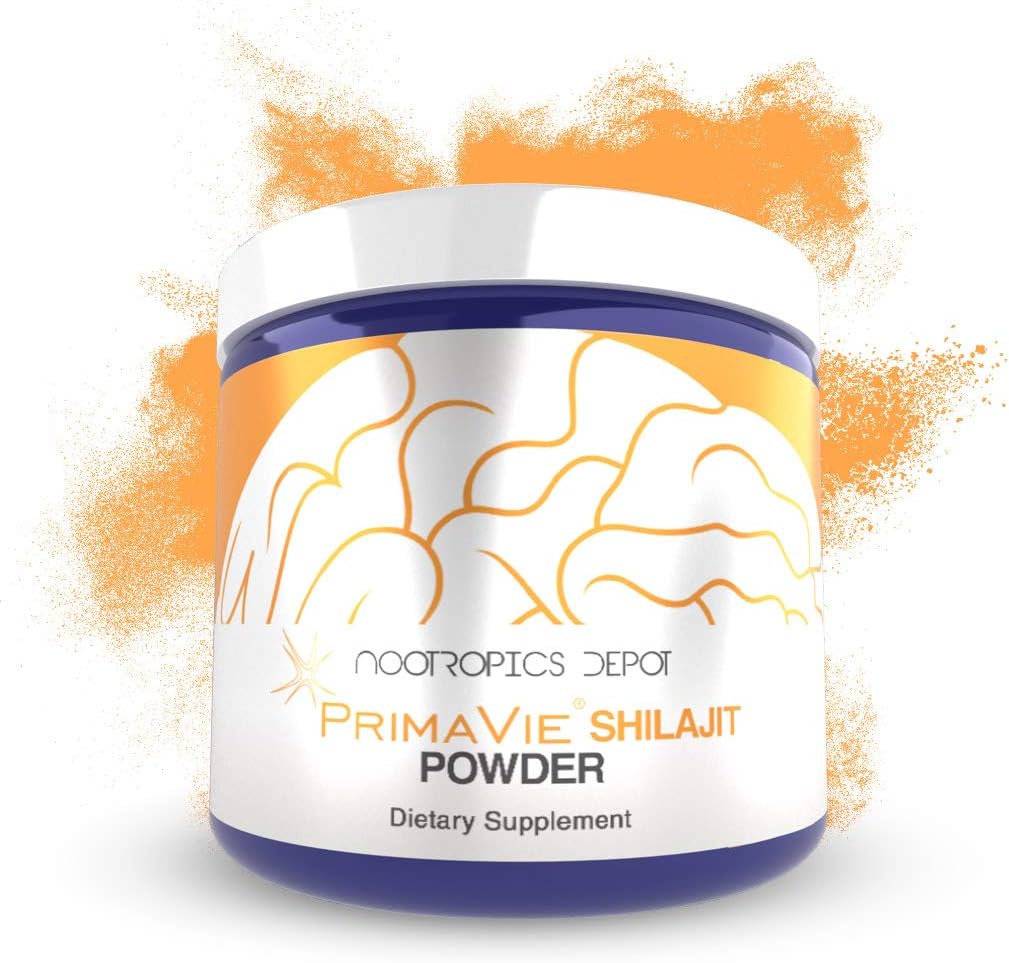 Nootropics Depot PrimaVie Shilajit Powder 60 Grams ttesmå 124; Renset Uddrag • 124; Ayurveda Supplement • 124; Understøtter Mitokondriel funktion + øger Endurance
