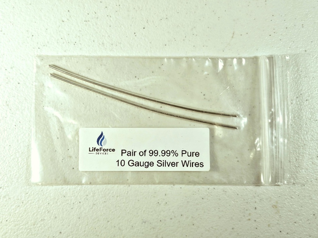 Pure Sølv Generator Wires - 9999 Sølv Elektroder - Pre-Cut 6 -Tommer 10 Gauge Wires - Fits LifeForce Generatorer