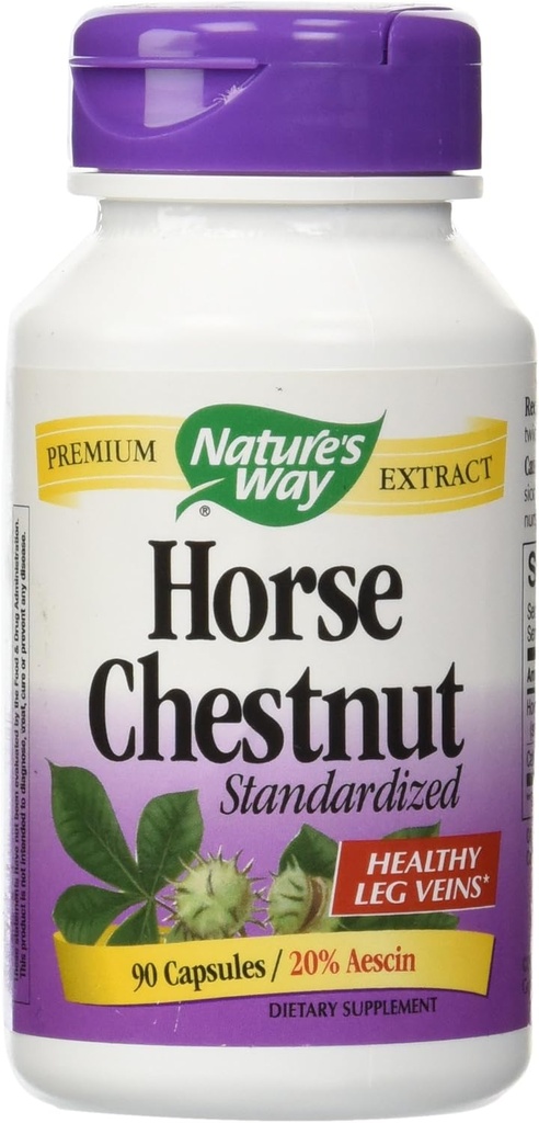 Nature 's Way Standardized Horsechestnut Extract, 250 mg, Kapsler 90ea