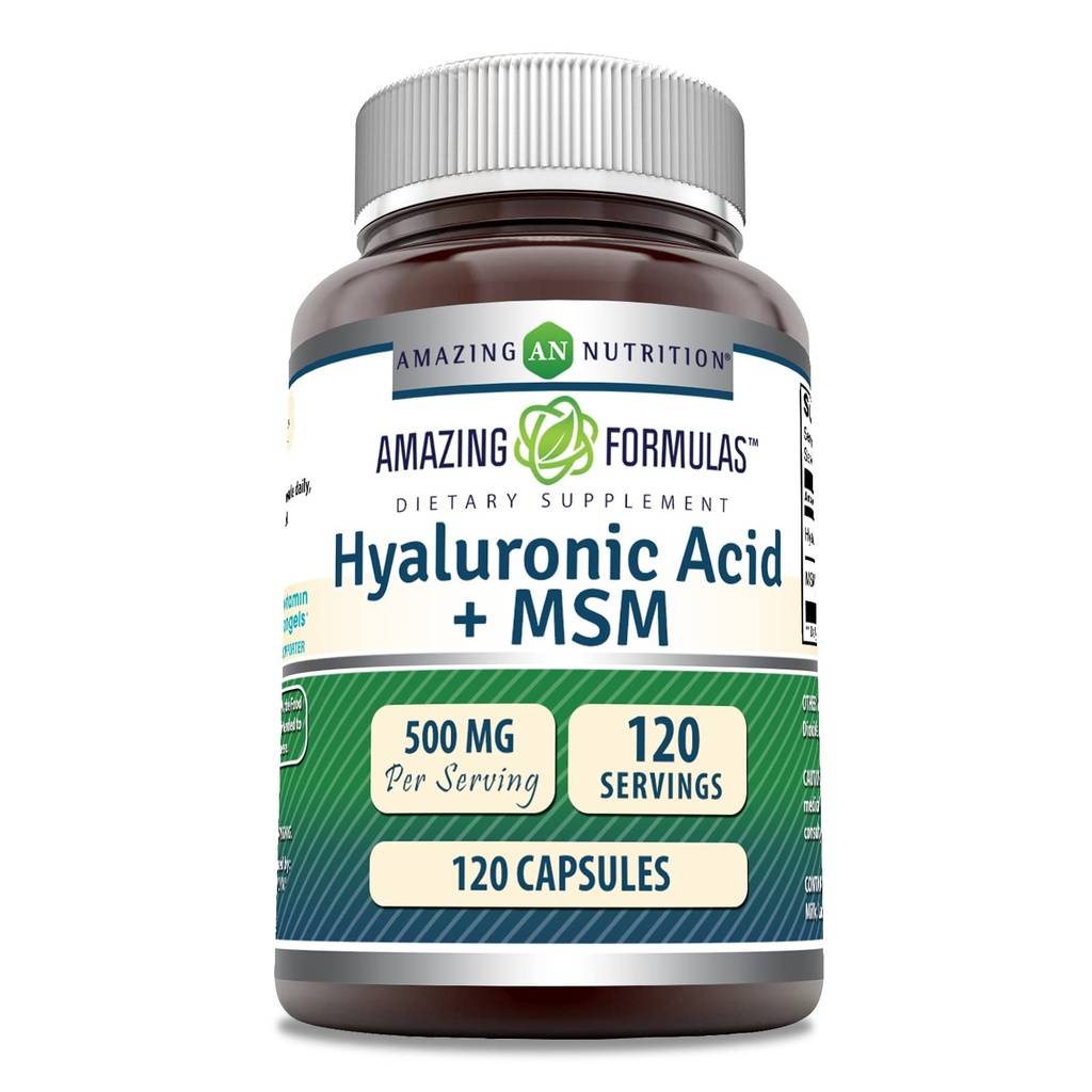 Amazing Formulas Hyaluronic Acid & MSM Supplement- 124; 500 Mg