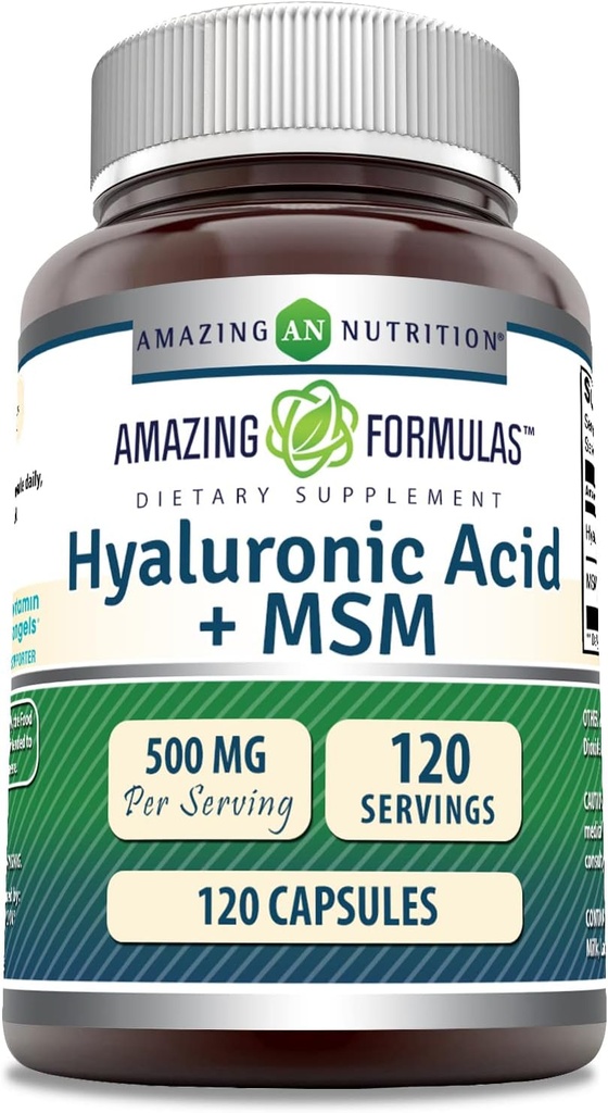 Amazing Formulas Hyaluronic Acid & MSM Supplement- 124; 500 Mg