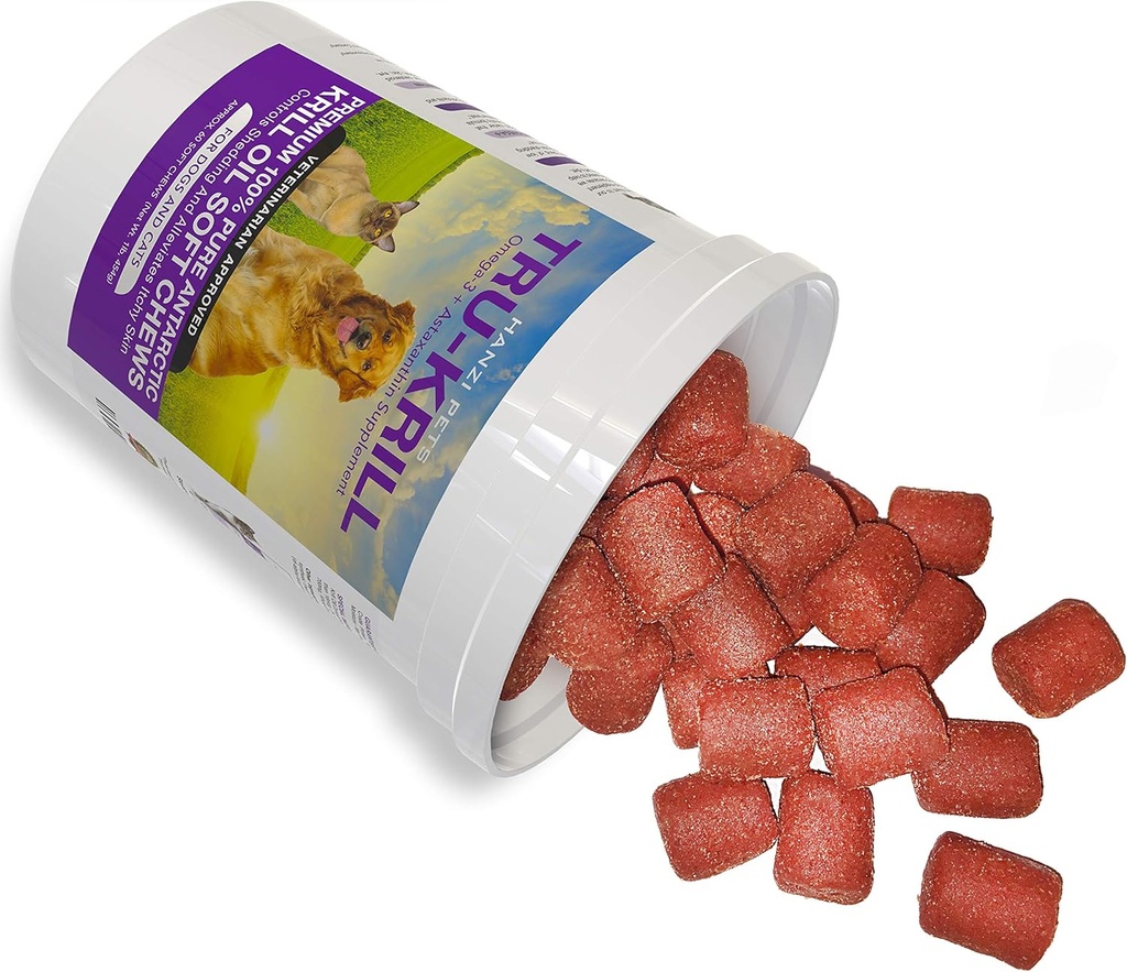 # 1 Premium Antarktiske krill Oil Soft Chews for Dogs Budding 124; Rich in Omega 3 Buddy 124; Astaxanthin Buddy 124; Vitamin E Buddy 124; for Hud og Coat Buddy 124; Low Allergen Buddy 124; Low Calorie Buddy; cGMP Certified Buddy 124; Lavet i USA Buddy; 60 Savory Soft Chews